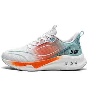 Kuding Мужские беговые кроссовки с амортизацией дышащие отскок низкие белые оранжевые всесезонные, цвет White Orange[All-Season]