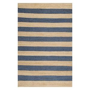 Ковер Alisia stripes из смеси джута Nuloom, синий, 77x183 см