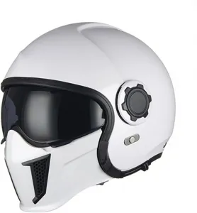 Мотоциклетный шлем Jet Helmet, сертифицированный ECE, открытый шлем 3/4, винтажный, унисекс, для взрослых, ретро-шлем для круизеров с солнцезащитным козырьком, для скутеров, уличных мотоциклов и велосипедов LPXPLP, F