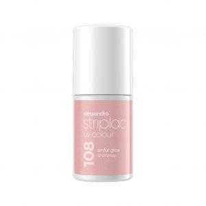 Лак для ногтей striplac uv colour Alessandro, sinful glow shimmer, объем 6.5 мл