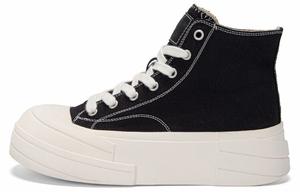 Кроссовки Kappa Skateboarding Shoes Women's High-top Beige/White, черный