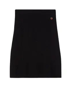 Юбка трапециевидного трикотажа из смесовой шерсти Busnel, черный