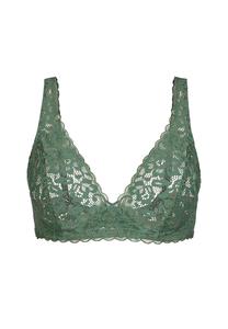 Кружевной бюстгальтер без косточек натуральное комфортное кружево Calida, цвет laurel green