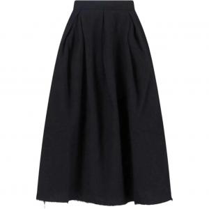 Юбка миди с завышенной талией и рваным краем UMA WANG, черный