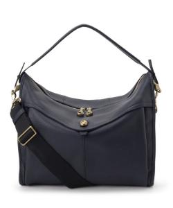 Двусторонняя наплечная сумка с латунной пуговицей (L)