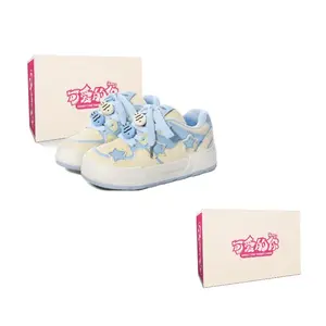 Очаровательные You легкие противоскользящие низкие кроссовки для скейтбординга женские KEAIDENI, желтый/синий