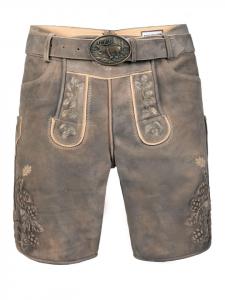 Edelnice Короткие кожаные брюки из кожи дикой козы серого цвета