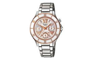 CASIO Часы Women's SHEEN Gold Watch SHE-3505SG-7AU, Silver Dial