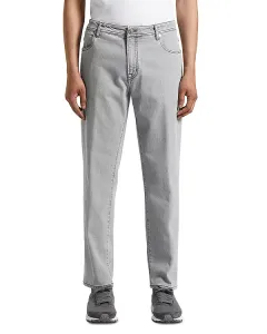 Джинсы прямого кроя серебристого цвета Peserico, серый