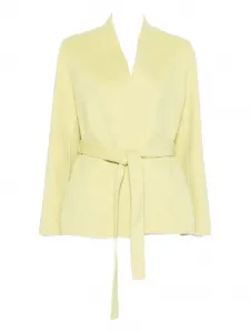 Однобортное пальто с поясом Ermanno Firenze, желтый