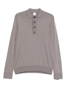 Тонко вязаное поло Eleventy, фиолетовый