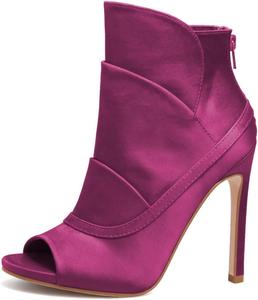 Женские ботильоны XYD с открытым носком, атласным верхом, на высокой шпильке с молнией сзади, для вечерних мероприятий