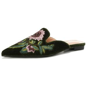 City camel Женские тапочки с закрытым носком на резиновой подошве зелёные, цвет Green