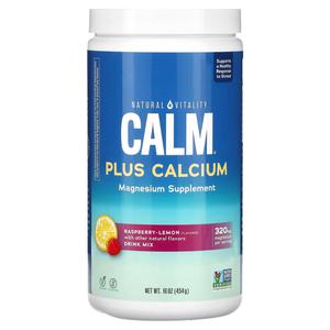 Добавка Natural Vitality Natural Calm Plus Calcium со вкусом малины и лимона, 454 г