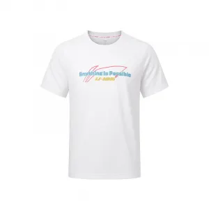 Li-Ning T Shirts Unisex White Crew Neck