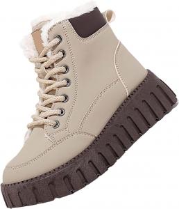Женские короткие утепленные теплые осенне-зимние ботинки Женские ботинки на низком каблуке утепленные Ботинки Vanity Generic, Khaki