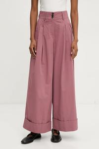 Хлопковые брюки Answear.Lab, розовый