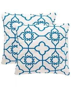 Подушка Nadia размером 20 x 20 дюймов для дома и улицы (набор из 2 шт.) Safavieh, синий