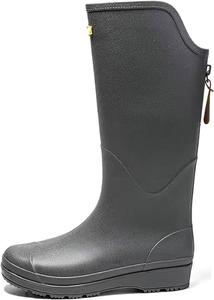 Унисекс высокие водонепроницаемые дождевые ботинки с плюшевой подкладкой, нескользящие резиновые ботинки для походов, велоспорта и зимней воды (Бежевый, 7) Clingre Boutique Shop