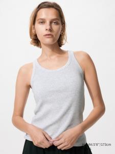 Рифленый бра-топ racerback Uniqlo, 02 light grey