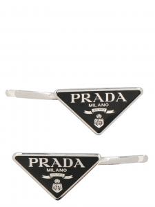 Набор из двух шпилек с логотипом Prada, черный