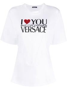 Versace футболка с надписью, белый