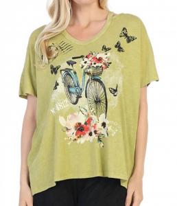 Топ с открытыми плечами из минерального вареного хлопка цвета цитрусовых Jess & Jane, Citrus