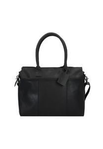 Винтажная кожаная сумка через плечо Doris 39 см с отделением для ноутбука BURKELY, черный