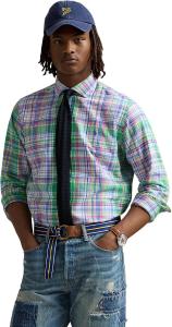 POLO RALPH LAUREN Мужская классическая рубашка в клетку Performance, Green/Pink Multi
