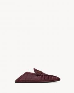 LE LOAFER складной из лакированного угря SAINT LAURENT, бордовый