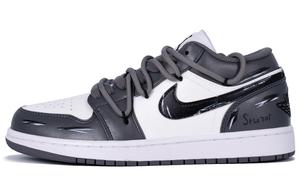 Jordan Кроссовки Air 1 Trap BLL Low Top Vintage баскетбольные мужские Black White Gray