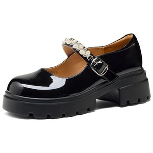 JOSINY Туфли Мэри Джейн женские, черные/бежевые