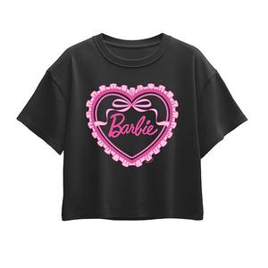 Футболка с бантом и сердцем для девочек 7-16 лет Barbie, Black