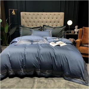 Generic Комплект постельного белья King из египетского хлопка 600TC Blue