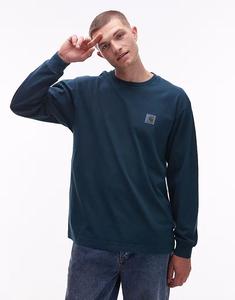 Футболка свободного кроя Vista с длинными рукавами темно-зеленого цвета Carhartt Wip