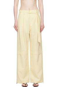 Шерстяные карго-брюки Ami Paris, цвет beurre