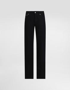 Свободные джинсы из денима с защипом DOLCE & GABBANA, мультиколор