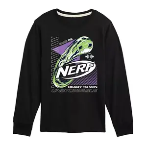 Футболка с длинным рукавом Unstoppable для мальчиков 8-20 лет Nerf, черный