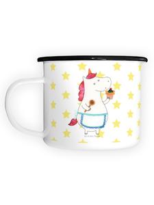 Эмалированная кружка XL Unicorn Kitchen Without Saying, белый цвет Mr. & Mrs. Panda