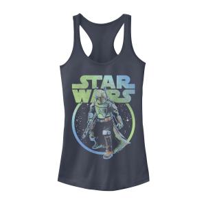 Майка синего цвета с круглым портретом и рисунком «Звёздные войны: Книга Бобы Фетта» для юниоров Star Wars