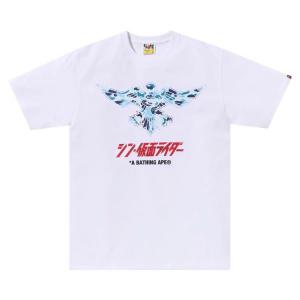 Футболка BAPE x Shin Kamen Rider Shocker Emblem 'White/Blue', белый