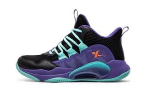 Детские баскетбольные кроссовки GS Low-top черные/фиолетовые Xtep, фиолетовый