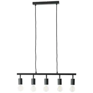 Блестящая подвесная лампа Tiffany E27, 1 шт. Подвесной светильник 90 × 63 см, E27, регулируемая по высоте, металл/бамбук Brilliant, Schwarz matt