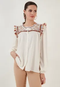Блузка прямого кроя Lela, Ecru