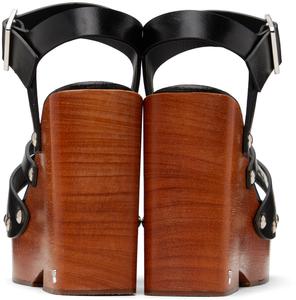 AMI Alexandre Mattiussi Черные сабо с ремешками