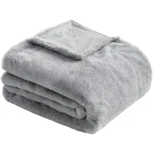 Покрывало покрывало с эффектом меха, особенно мягкое Bugatti, светло-серый