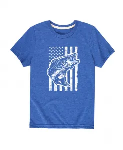 Футболка с принтом "Americana Flag Fish" для мальчиков старшего возраста Hybrid, синий