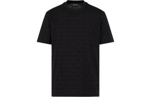 Футболка с логотипом жаккард EMPORIO ARMANI, ванильный белый