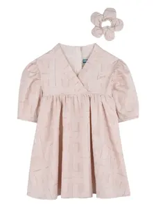 Платье с эффектом металлик Kenzo Kids, розовый