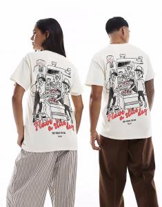 Футболка Slice day в цвете кремовый с эффектом потертости Prnt